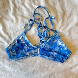 Jolyn Vent Bikini Top Blue Marble Small NWOT